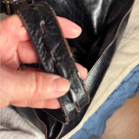 Hobo Marley Black Leather Shoulder Bag Adjustable Strap - Picture 16 of 16